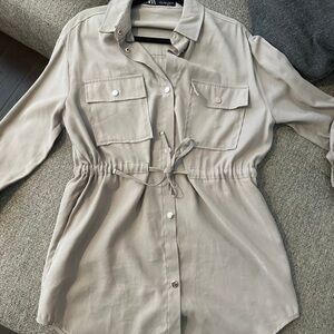 Zara Button-Up Shirt Dress